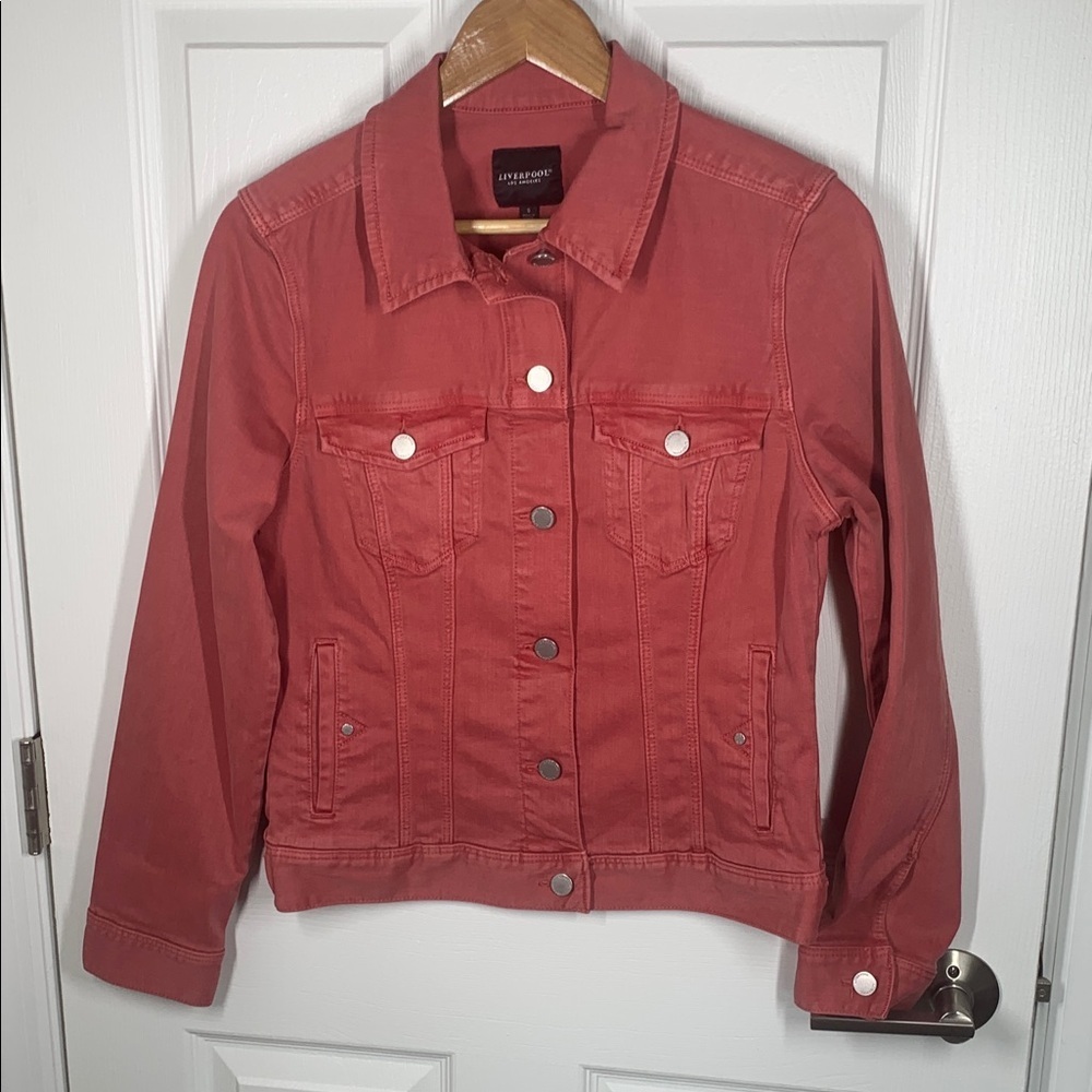 Liverpool jeans pink denim jacket size small